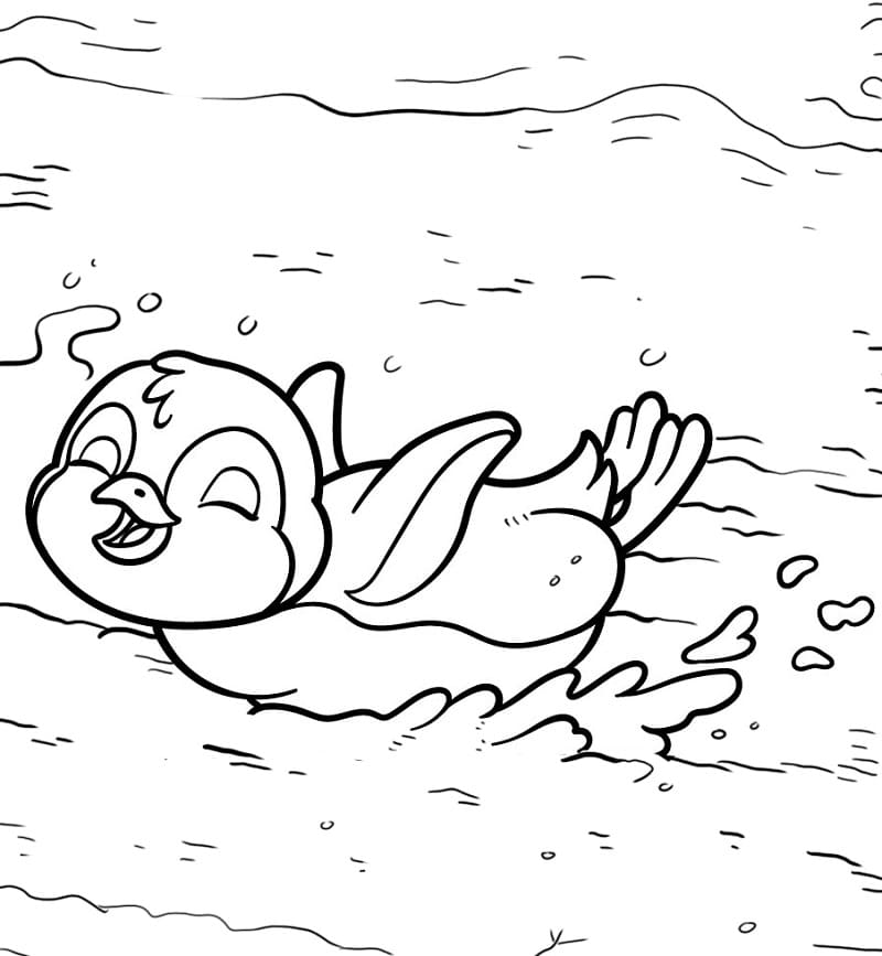 Mutlu Penguen Boyama Sayfası