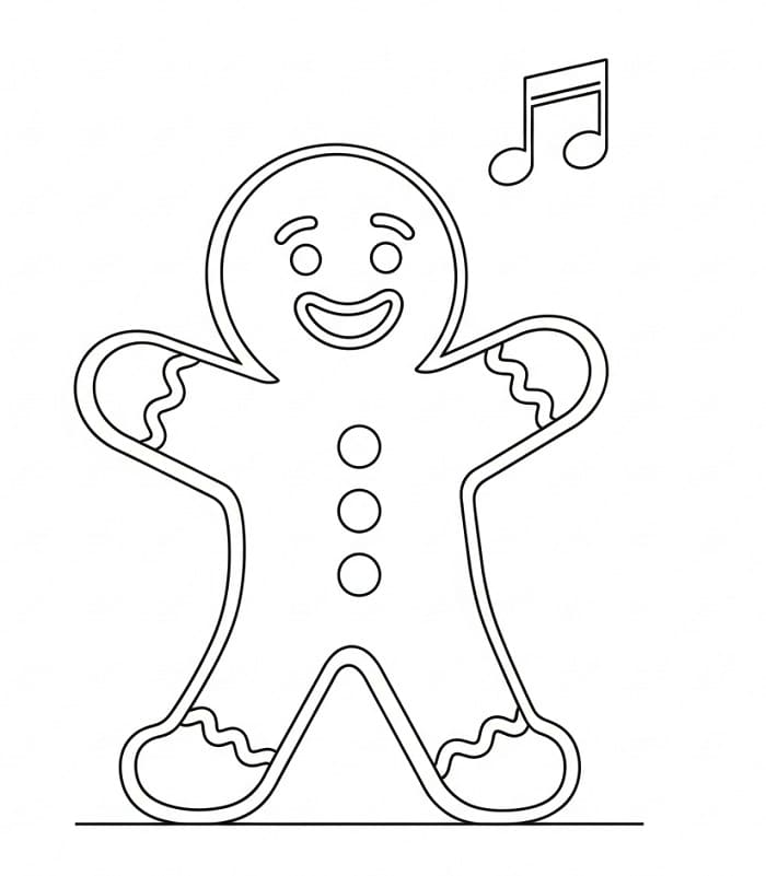 Neşeli Zencefilli Kurabiye Adam Boyama Sayfası