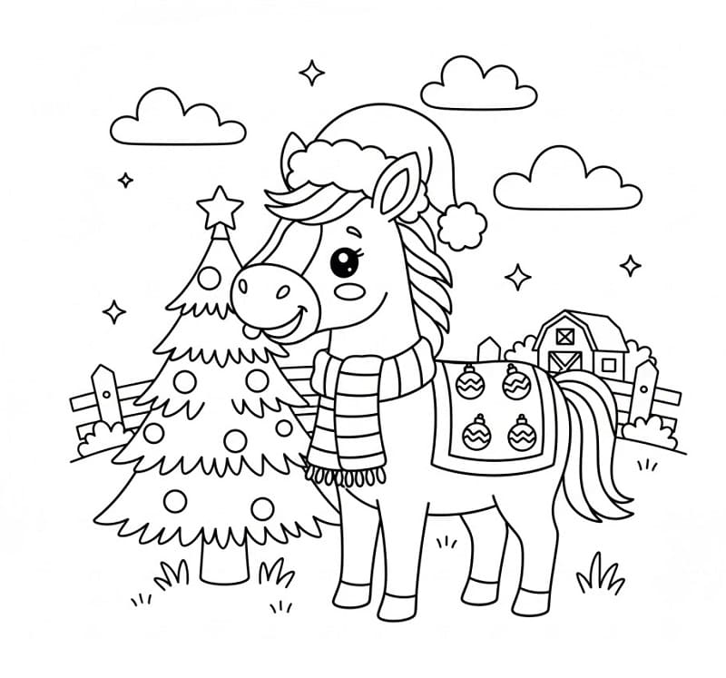 Noel hayvanları Boyama Sayfaları