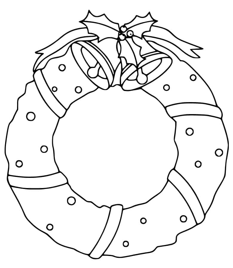 Noel Çanları ve Çelenk Boyama Sayfası