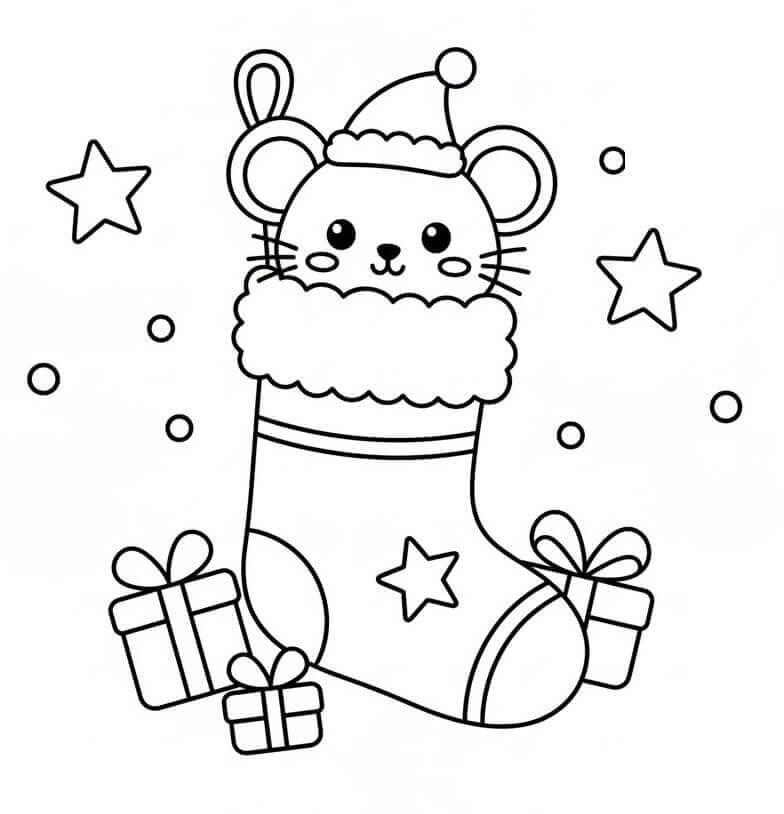 Noel çorabı Boyama Sayfaları