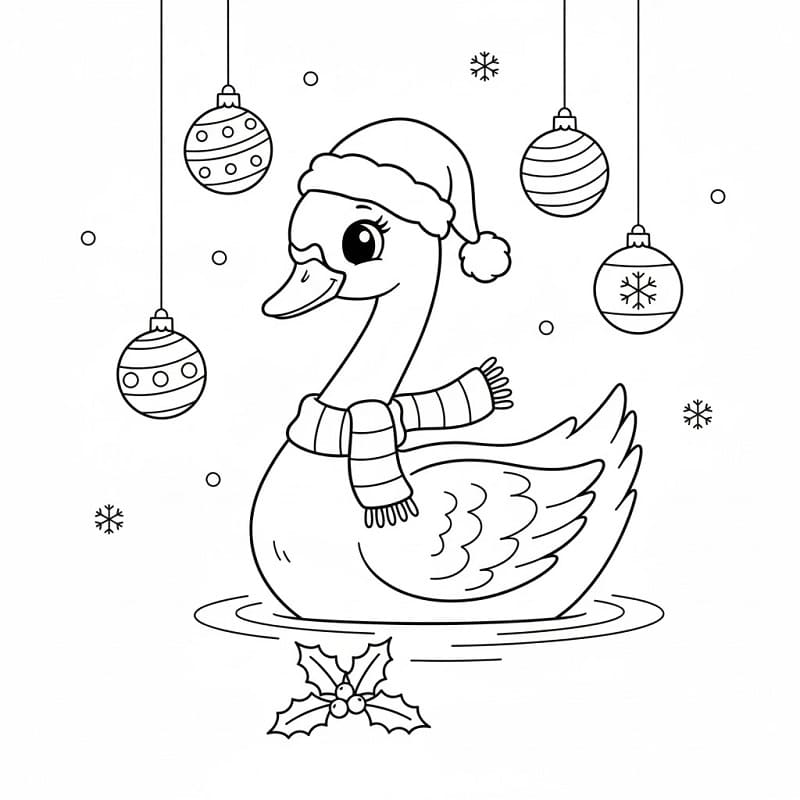 Noel Kuğusu Boyama Sayfası