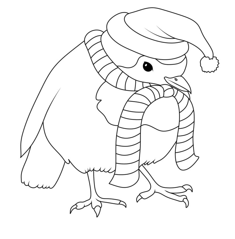 Noel Kuşu Boyama Sayfası