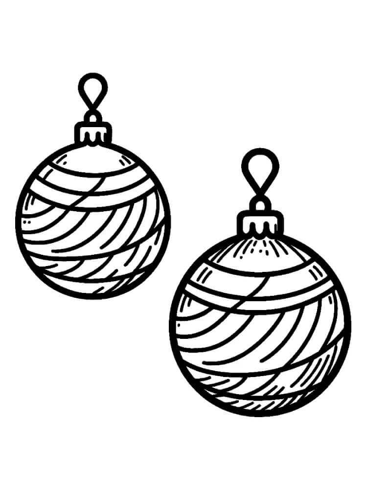 Noel Topları Boyama Boyama Sayfası