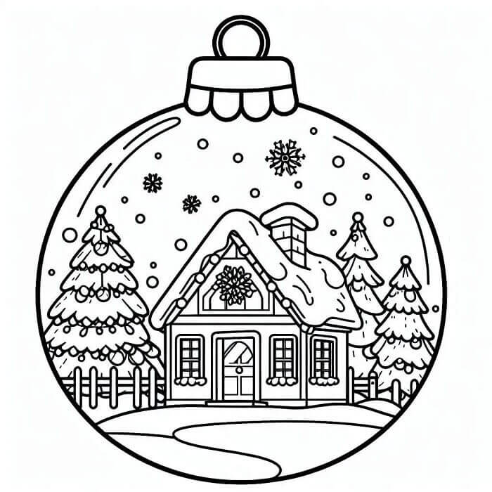 Noel Topları Stampabile Boyama Sayfası