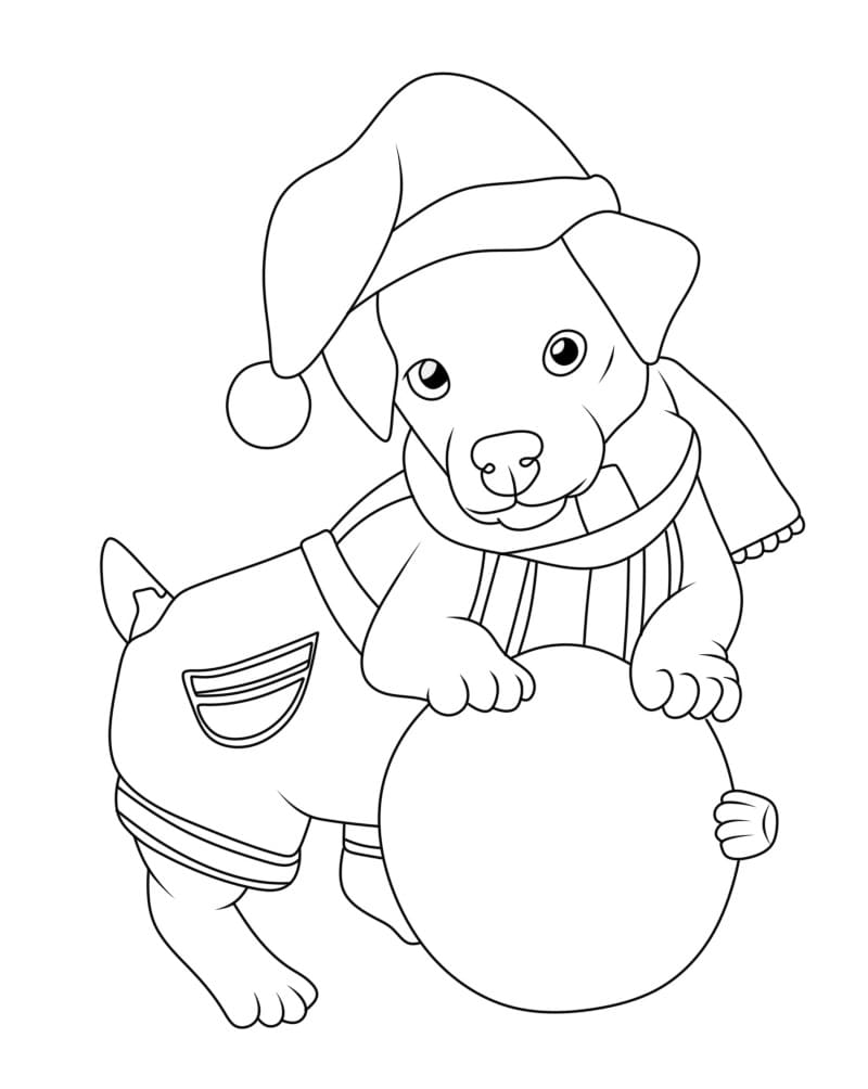 Noel Yavrusu Köpek Boyama Sayfası