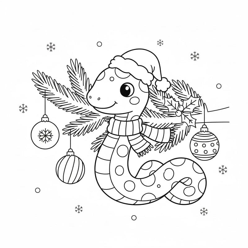 Noel Yılanı Boyama Sayfası