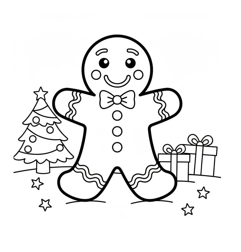 Noel Zencefilli Kurabiye Adam Boyama Sayfası