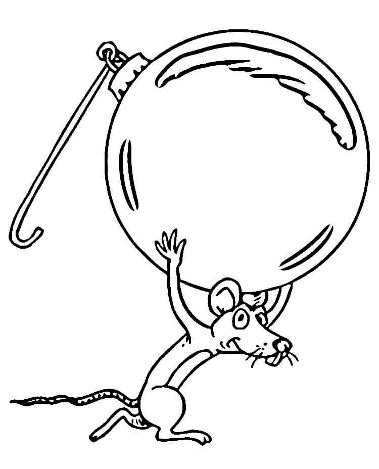 Noel’de Bir Fare Boyama Sayfası