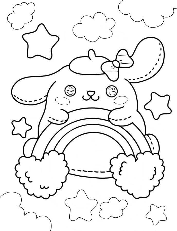 Noel’de Pompompurin Boyama Sayfası