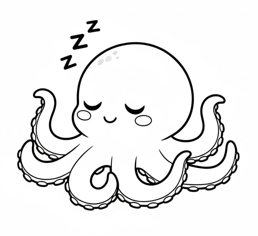 Okyanus Ahtapotu Boyama Sayfası