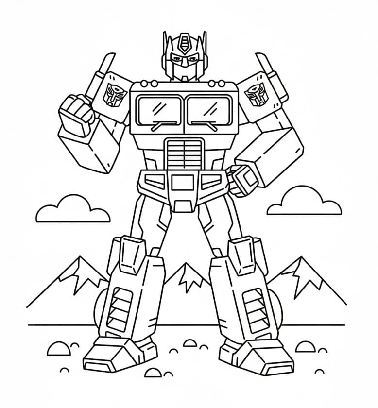 Optimus Prime Bedava Boyama Sayfası