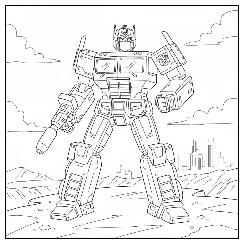 Optimus Prime Stampabile Boyama Sayfası