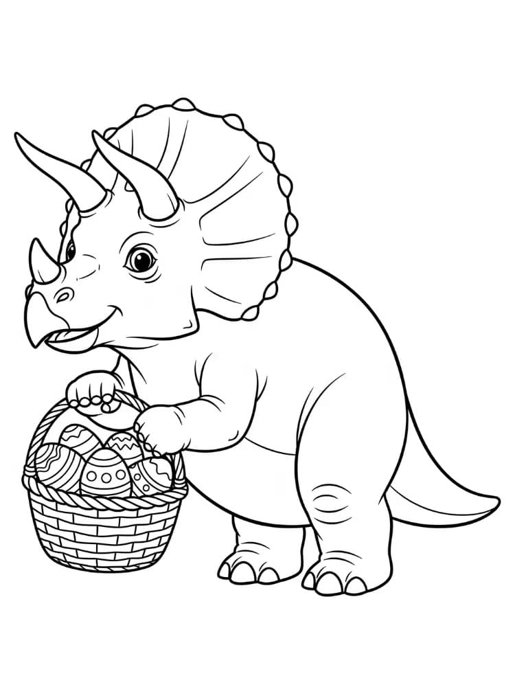 Paskalyada Triceratops Boyama Sayfası