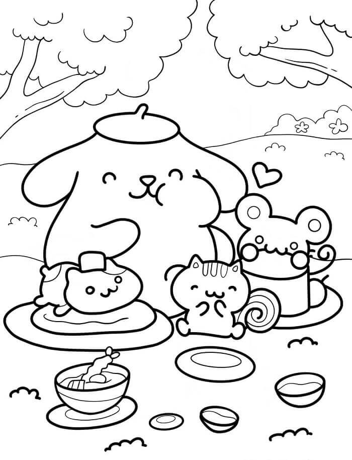 Pastalı Pompompurin Boyama Sayfası