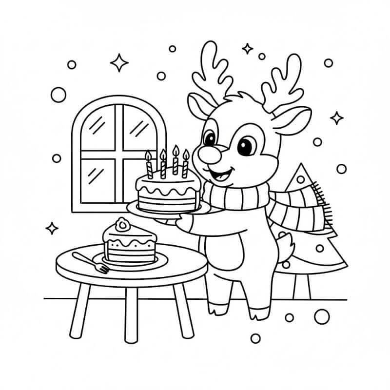 Pastalı Rudolph Boyama Sayfası