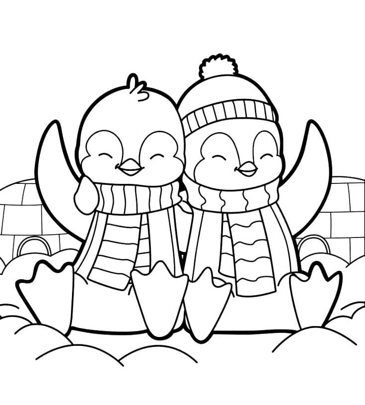 Penguen Arkadaşları Boyama Sayfası