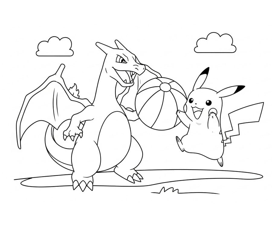 Pokémon Charizard Boyama Sayfası