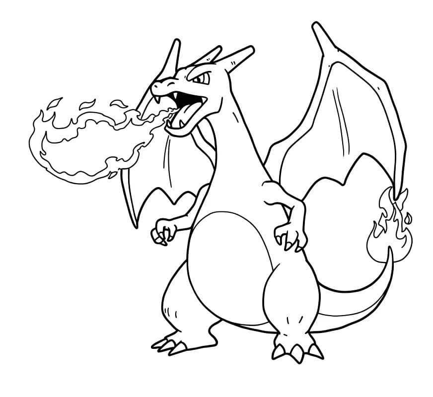 Pokémon’daki Charizard Boyama Sayfası