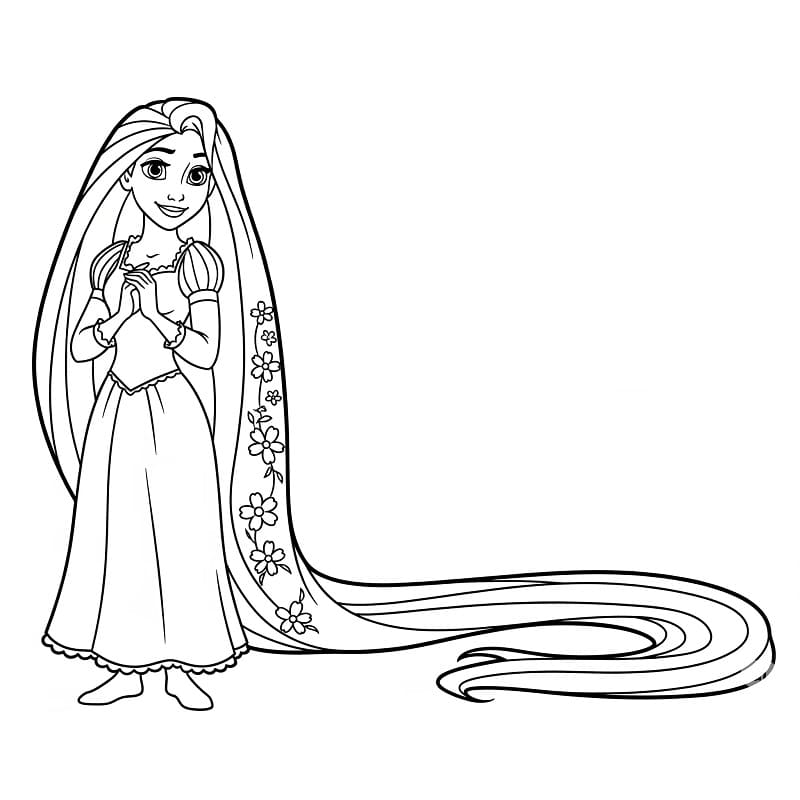 Prenses Rapunzel Boyama Sayfası