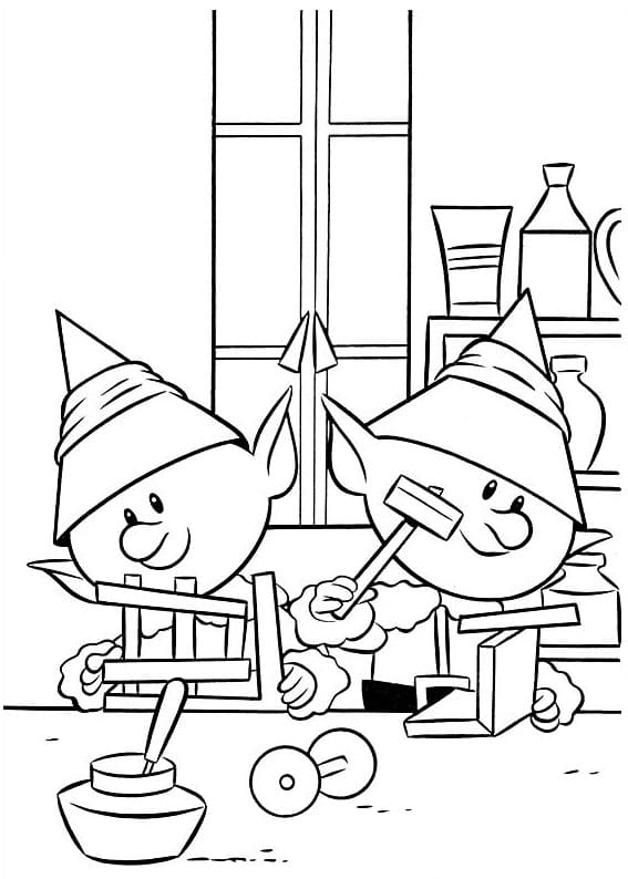 Rudolph Elfleri Boyama Sayfası