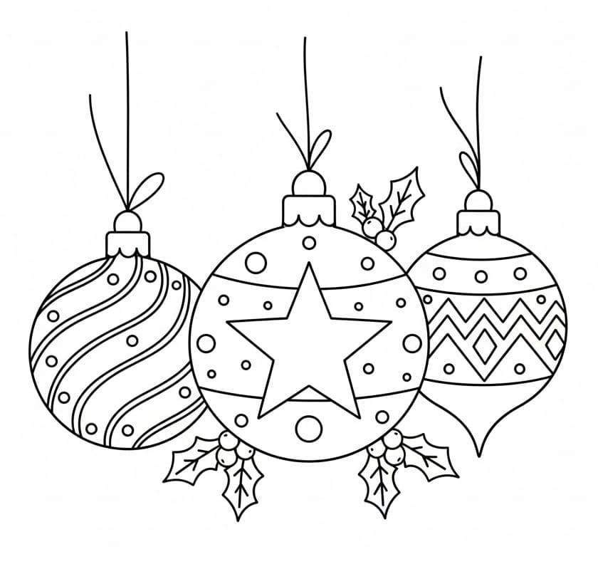 Noel Topları Boyama Sayfaları