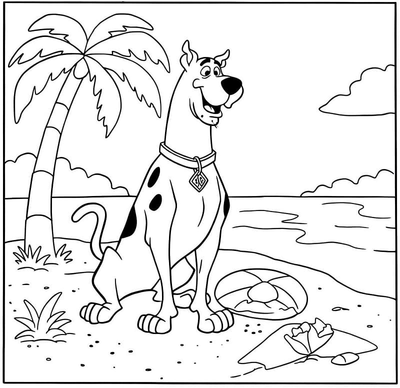 Sahilde Scooby Doo Boyama Sayfası