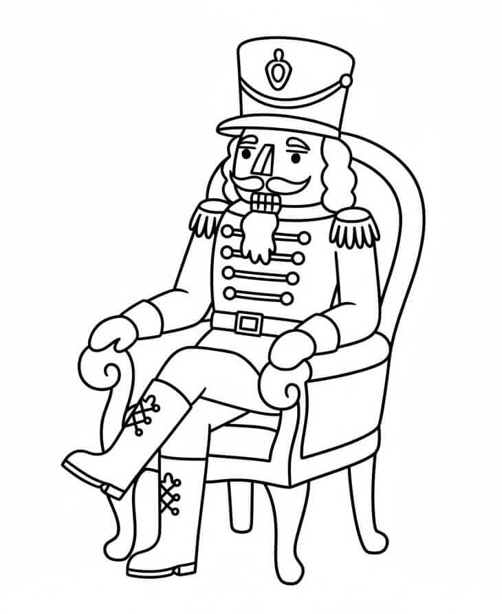 Sandalyede Fındıkkıran Boyama Sayfası