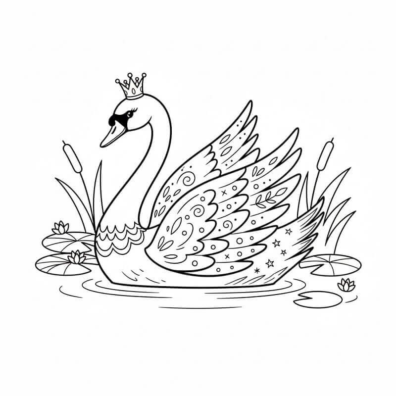 Şaşırtıcı Kuğu Boyama Sayfası