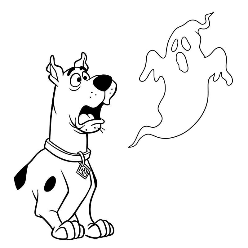 Scooby Doo ve Hayalet Boyama Sayfası