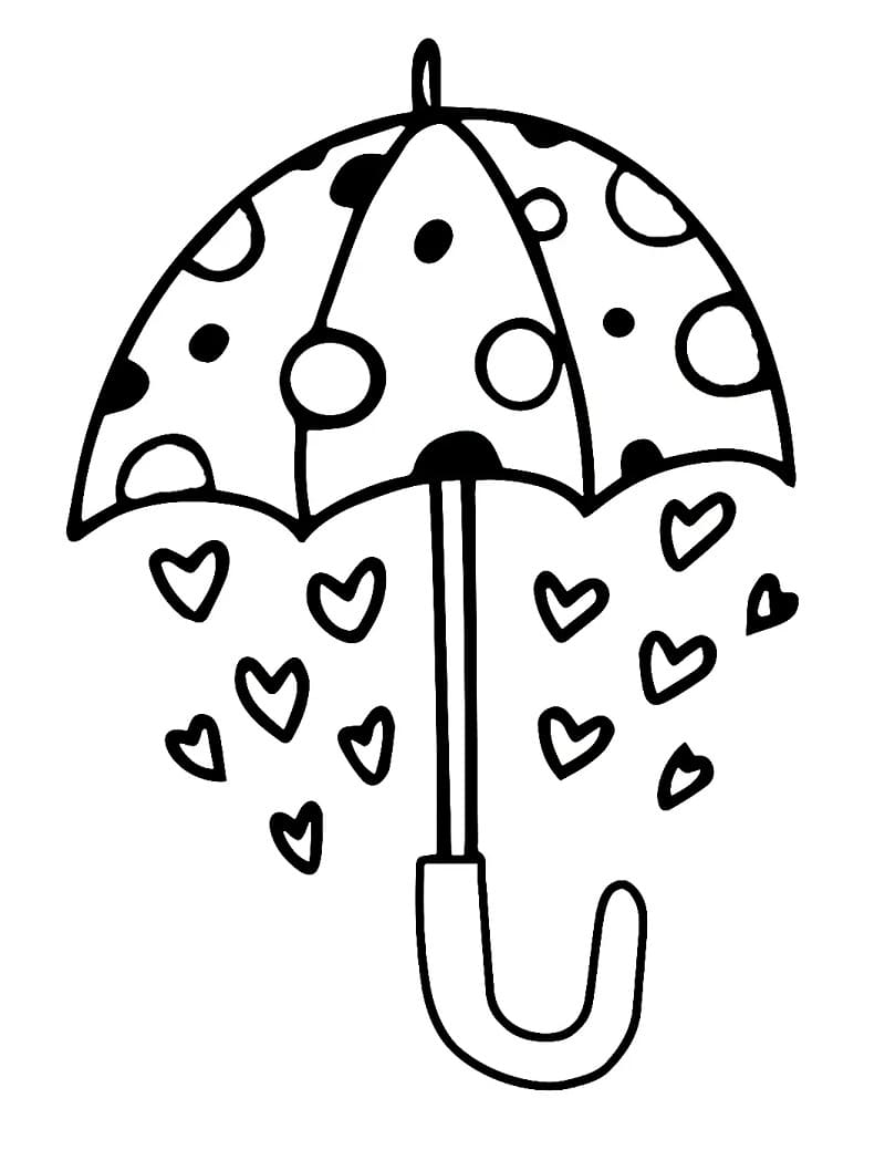 Şemsiye yazdır Boyama Sayfası