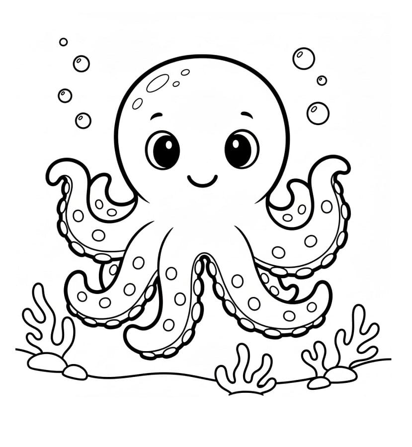 Ahtapot Boyama Sayfaları