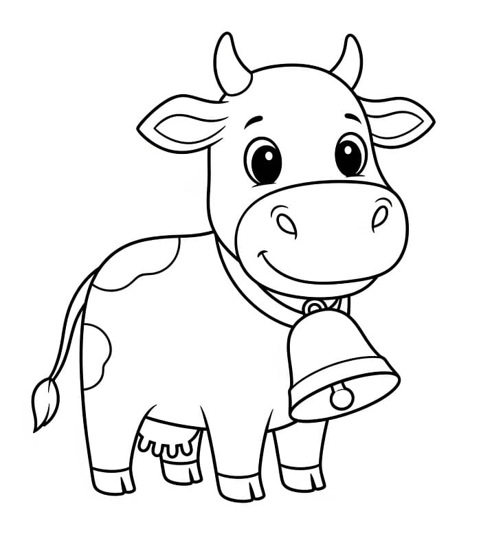 Sevimli Bir İnek Boyama Sayfası