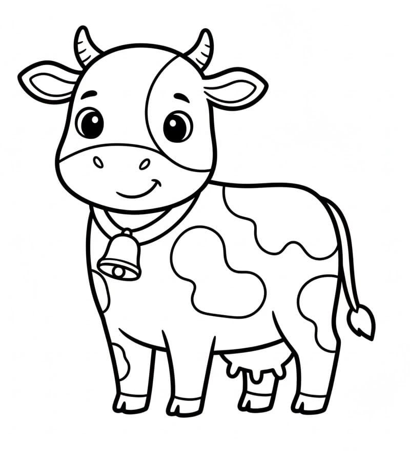 Sevimli İnek Boyama Sayfası