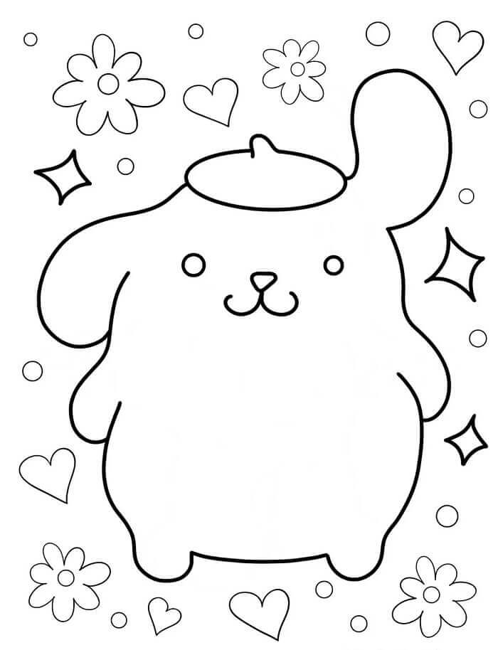 Sevimli Pompompurin Boyama Sayfası