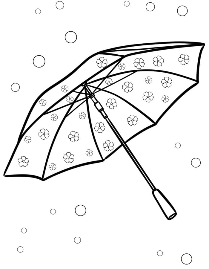 Sevimli şemsiye Boyama Sayfası