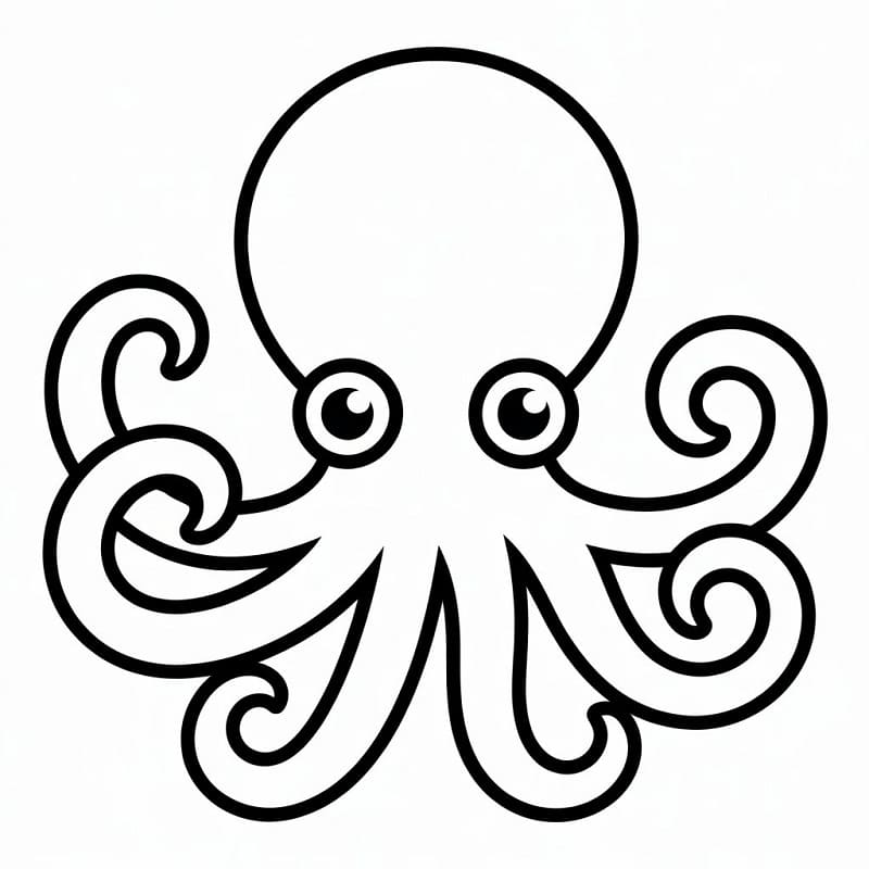 Sıradan Ahtapot Boyama Sayfası