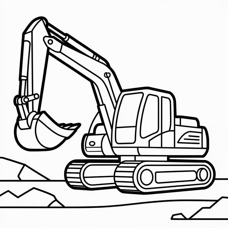 Sıradan Ekskavatör Boyama Sayfası