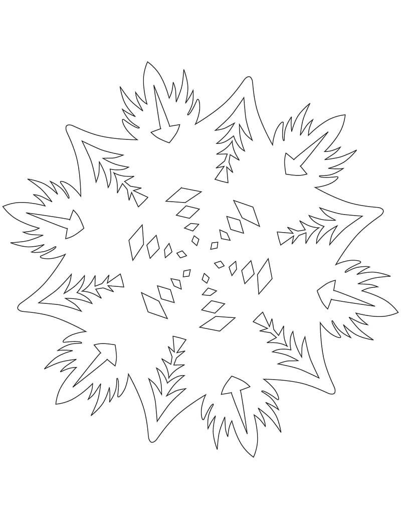 Soyut Kar Tanesi Boyama Sayfası