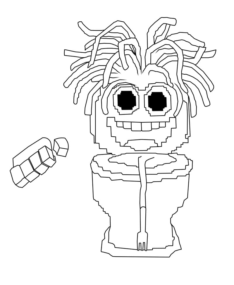 Steal a Brainrot’tan Spaghetti Tualetti Boyama Sayfası