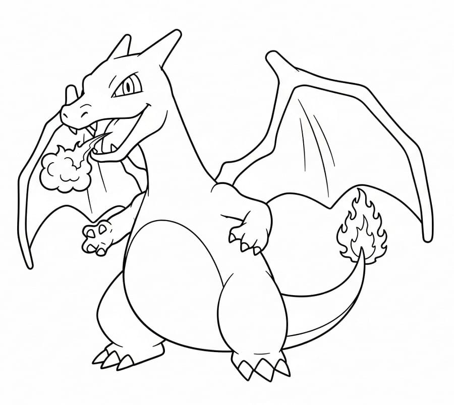 Süper Pokémon Charizard Boyama Sayfası