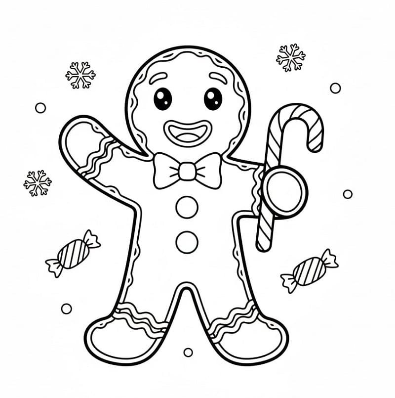 Tatlı Zencefilli Kurabiye Adam Boyama Sayfası