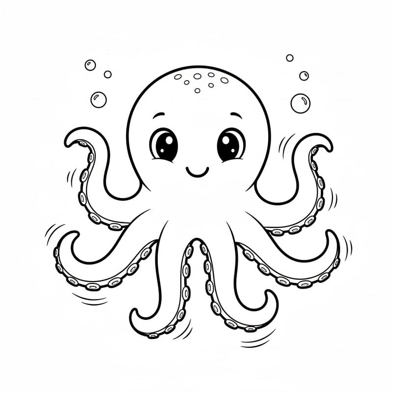 Temel Ahtapot Boyama Sayfası