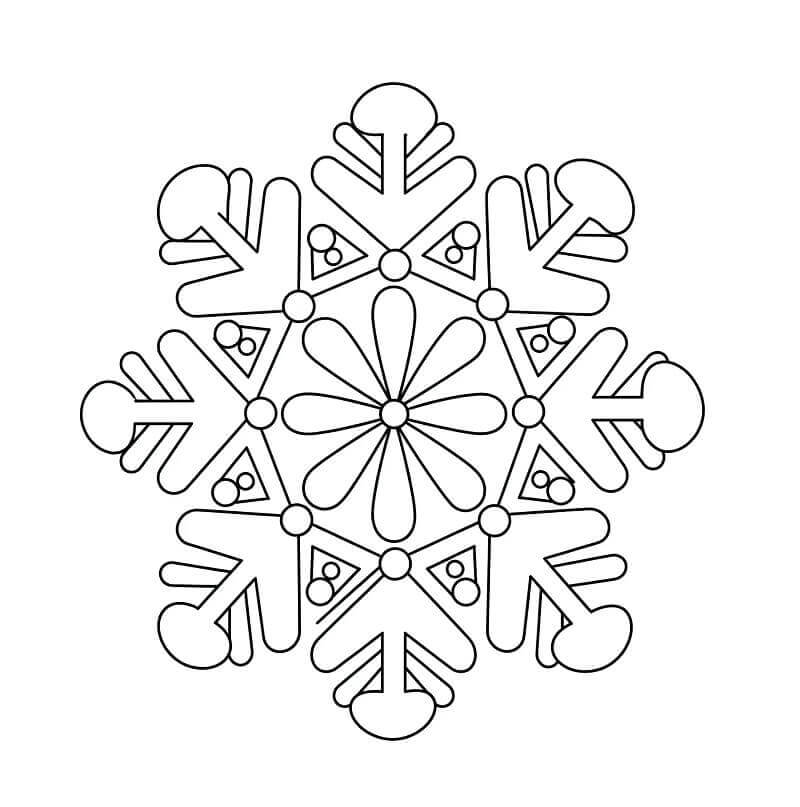 Temel Kar Tanesi Boyama Sayfası
