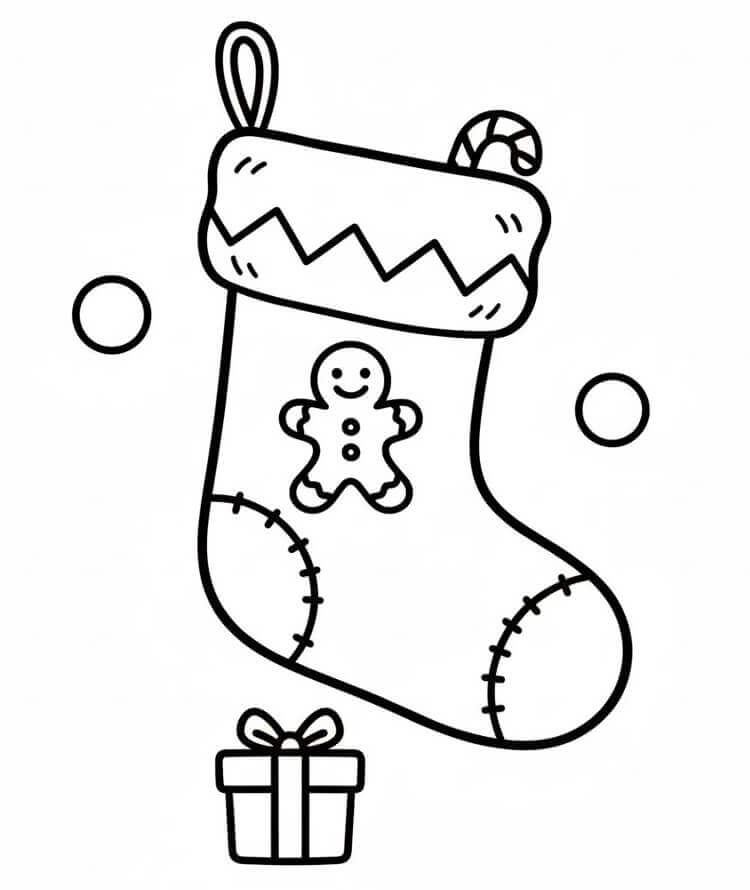 Temel Noel Çorabı Boyama Sayfası