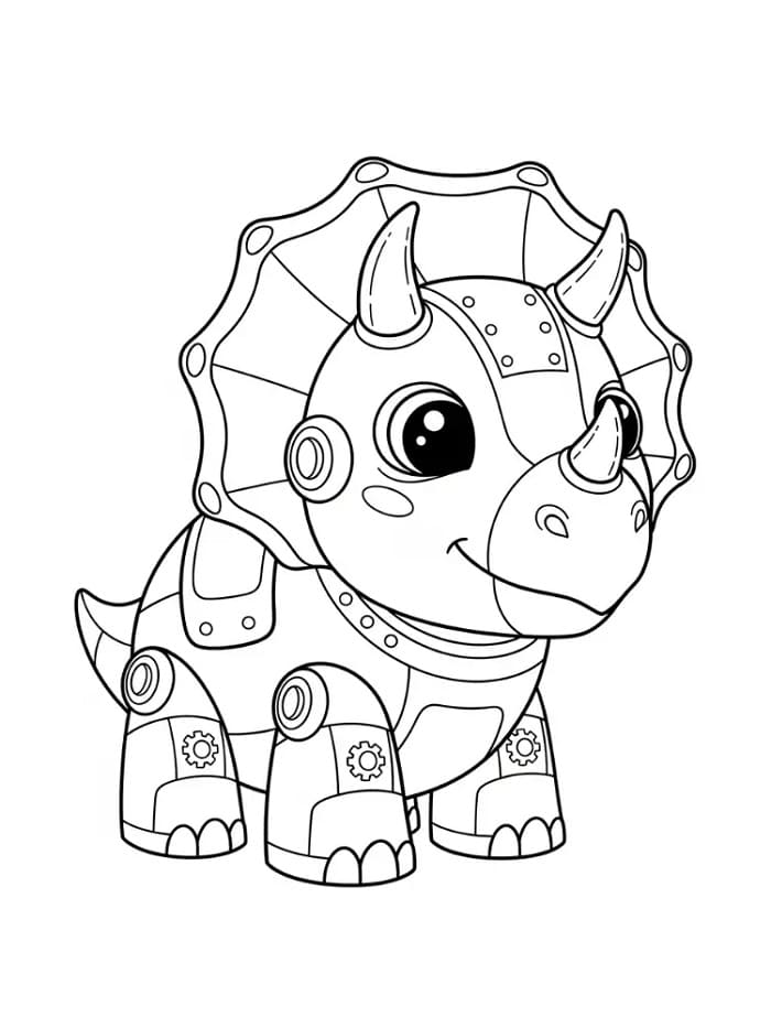 Triceratops Robot Boyama Sayfası