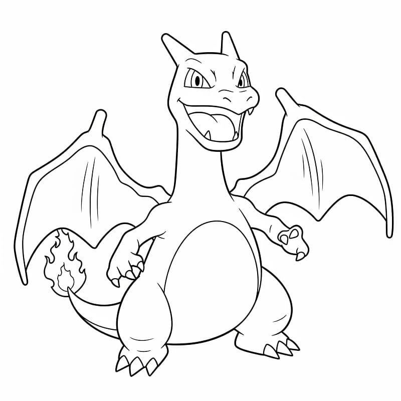 Ücretsiz Charizard Yazdırılabilir Boyama Sayfası
