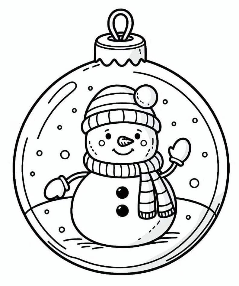 Ücretsiz Çocuklar İçin Noel Topları Boyama Sayfası