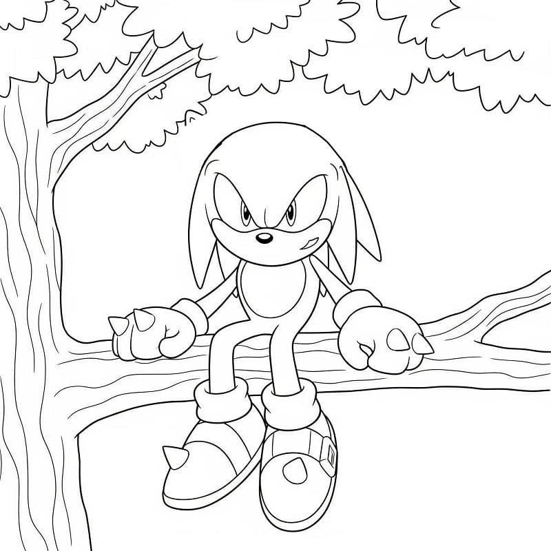 Ücretsiz Knuckles Boyama Sayfası