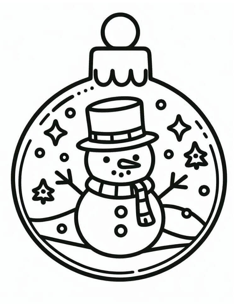 Ücretsiz Noel Topları Yazdırılabilir Boyama Sayfası